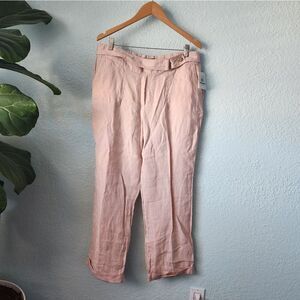 Ellen Tracy linen straight wide leg pants